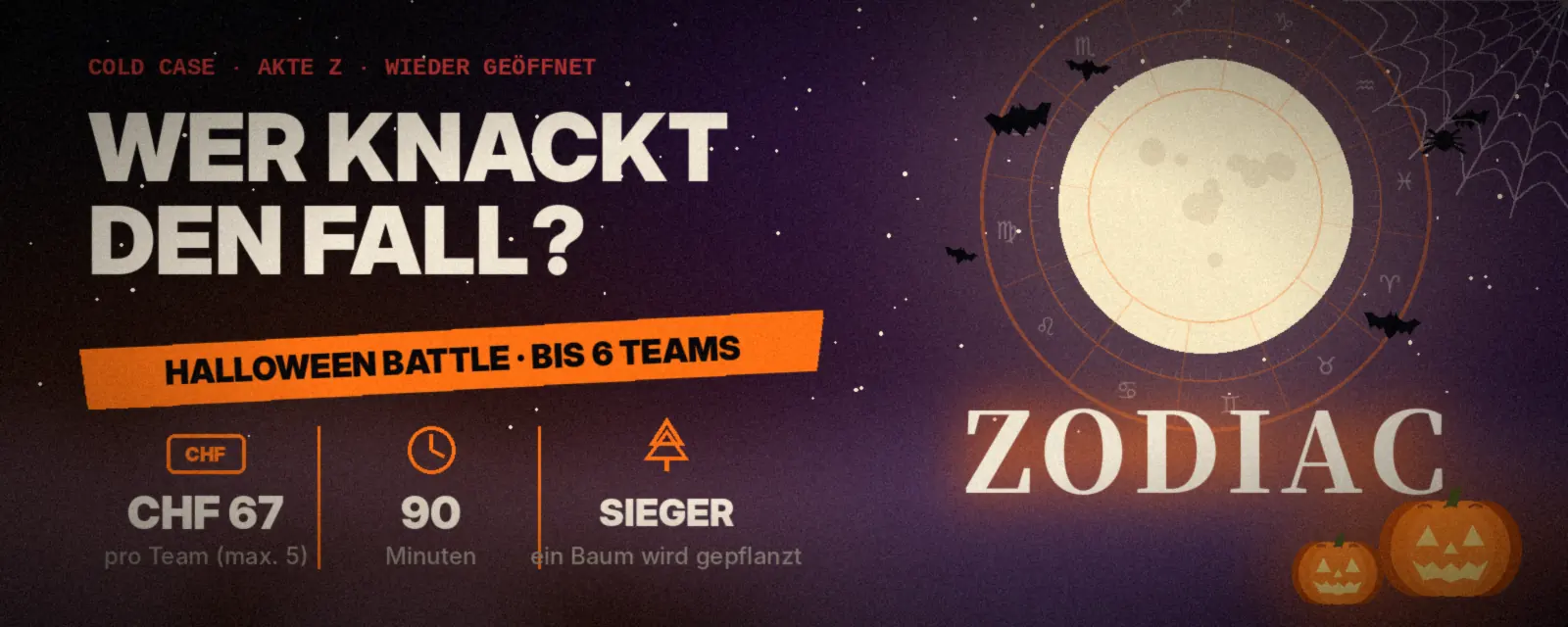 Halloween Escape Room Zürich – Zodiac Cold-Case-Battle am Predigerplatz