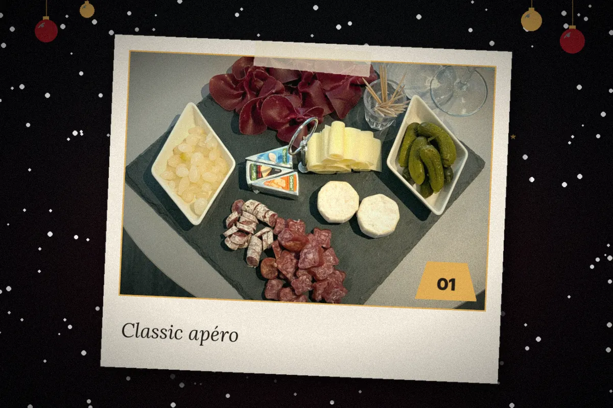Classic apéro with Swiss specialities for a Christmas party in Zurich